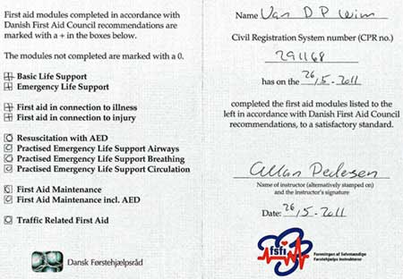 First Aid certificaat